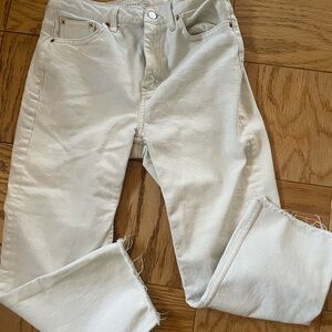 Topshop White Frayed Hem Jeans 30”